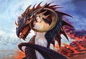 FOTOTAPETA Kobieta koń ALCHEMY SMOK MISTYKA mural na flizelinie