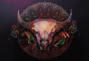 Fototapeta rogi motyw indiański GŁOWA BIZONA mural na flizelinie