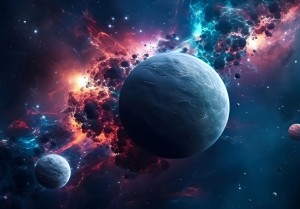 FOTOTAPETA na ścianę KOSMOS planety GALAKTYKA gwiazdy flizelina