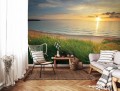 Fototapeta plaża widok niebo RELAKS morze ocean ZACHÓD SŁOŃCA