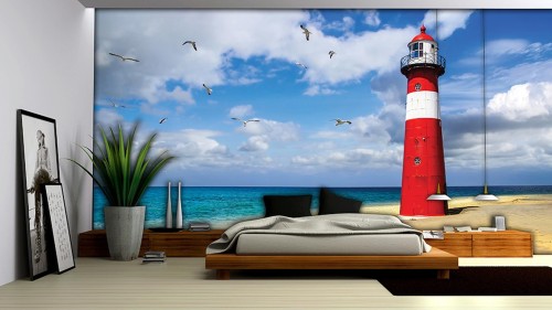 Fototapeta latarnia morska morze plaża