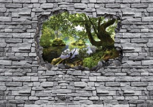 Fototapeta MUR las jezioro efekt 3D