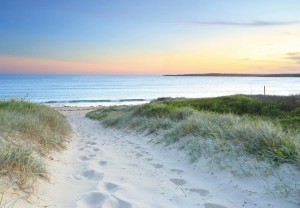 Fototapeta plaża widok niebo RELAKS morze ocean ZACHÓD SŁOŃCA