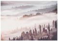 Fototapeta drzewo drzewa las mgła