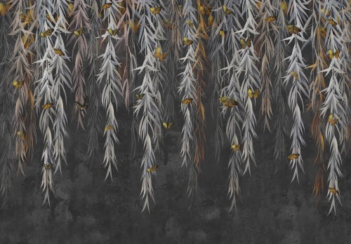 Fototapeta efekt 3D LIŚCIE kwiaty palmy