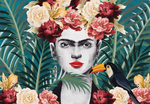 Fototapeta LIŚCIE kwiaty FRIDA KAHLO