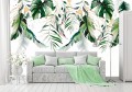 Fototapeta efekt 3D LIŚCIE kwiaty palmy