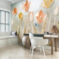 Fototapeta 3D LIŚCIE kwiaty TULIPANY