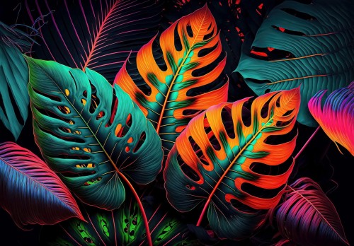 Fototapeta LIŚCIE kwiaty MONSTERA palmy