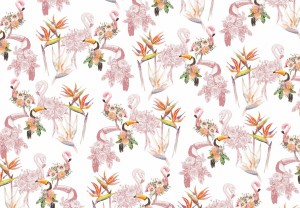 Fototapeta FLAMINGI ptaki FLAMING ptak MURAL na flizelinie + KLEJ