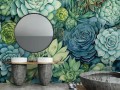 Fototapeta 3D efekt LIŚCIE kwiaty RÓŻE