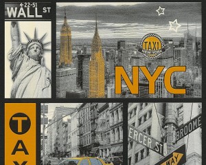 Tapeta na ścianę młodzieżowa NEW YORK TAXI winylowa
