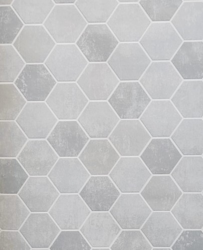 Tapeta ścienna nowoczesna geometria 3D metaliczna z szarością