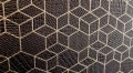 Tapeta na ścianę winylowa czarna geometryczna w złote romby