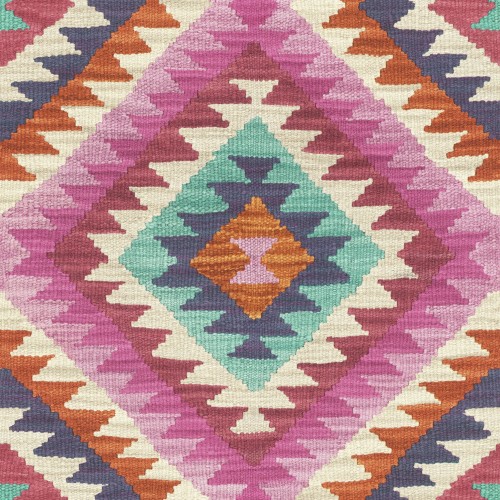 Tapeta na ścianę winylowa w stylu Boho romby geometria wielokolorowa