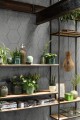 Tapeta winylowa na ścianę szary beton hexagon loft