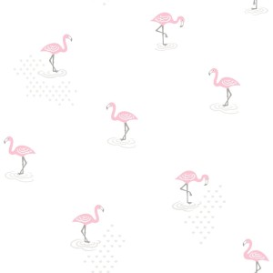 Tapeta ścienna winylowa różowe FLAMINGI młodzieżowa