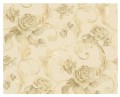 Tapeta na ścianę piękne kwiaty liście w stylu glamour 70 cm szeroka