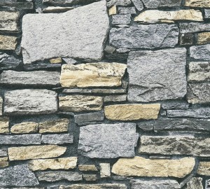 Tapeta na ścianę 3D mur efekt prawdziwego kamienia