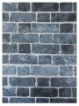 Tapeta na ścianę CEGŁA efekt 3d niebieska winylowa