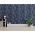 Tapeta na ścianę ELEGANCKA pasy efekt 3d GRANATOWA