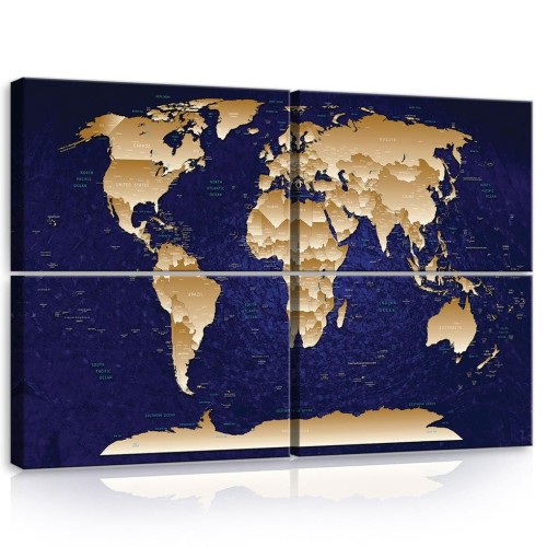 Obraz na ścianę obrazy obrazki mapa świata 120x80