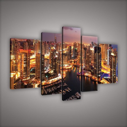 Obraz obrazy na ścianę miasto nocą budynki 170x100