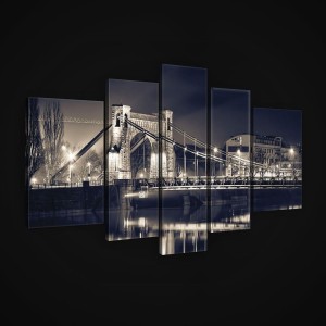 Obraz obrazy na ścianę miasto nocą most 170x100