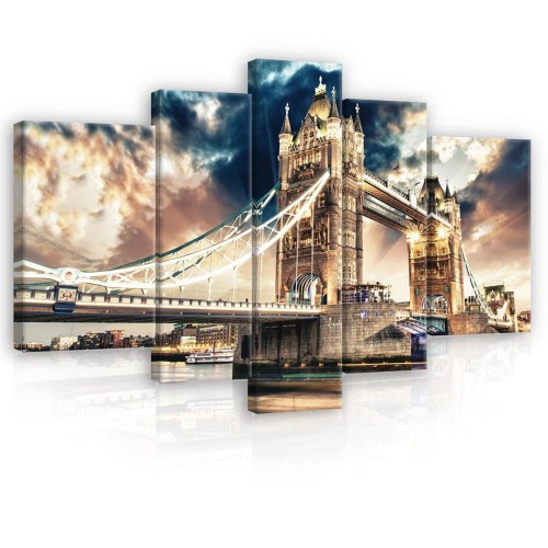 Obraz obrazy na ścianę miasto most rzeka 170x100