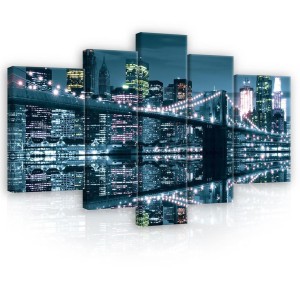 Obraz obrazy na ścianę miasto nocą most 170x100
