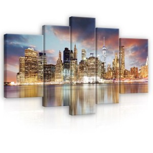 Obraz obrazy na ścianę miasto nocą rzeka 170x100