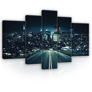 Obraz obrazy na ścianę miasto nocą budynki 170x100