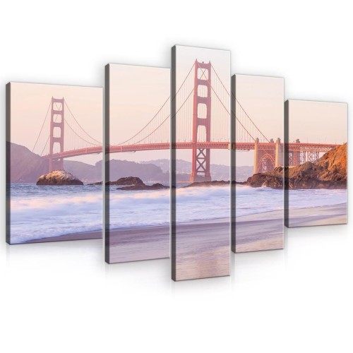 Obraz obrazy na ścianę miasto most rzeka 170x100