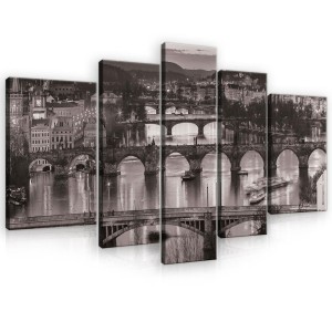 Obraz obrazy na ścianę miasto most rzeka 170x100