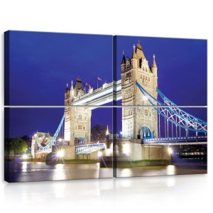 Obraz obrazy na ścianę miasto most rzeka 120x80