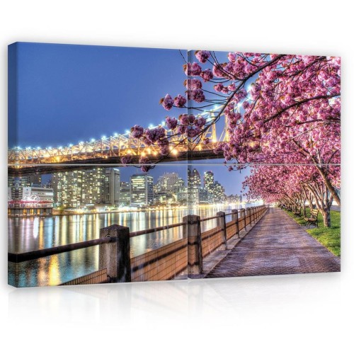 Obraz obrazy na ścianę miasto most rzeka 120x80