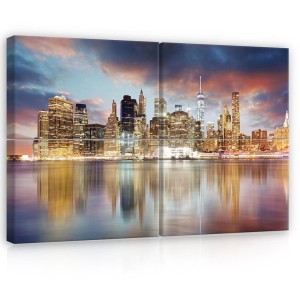 Obraz obrazy na ścianę miasto nocą budynki 120x80