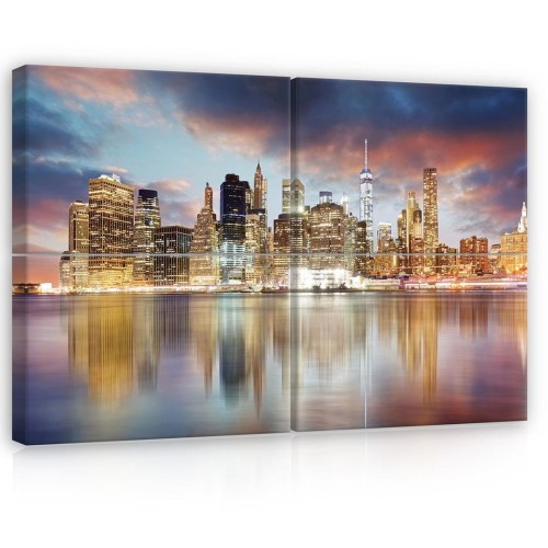 Obraz obrazy na ścianę miasto nocą budynki 120x80