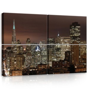Obraz obrazy na ścianę miasto nocą budynki 120x80
