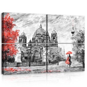 Obraz jak malowany miasto obrazy na ścianę 120x80