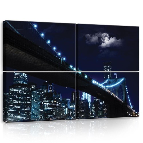 Obraz obrazy na ścianę miasto most rzeka 120x80