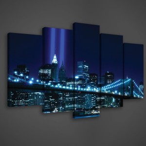 Obraz obrazy na ścianę miasto nocą most 100x60