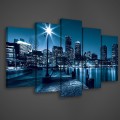 Obraz obrazy na ścianę miasto nocą rzeka 100x60