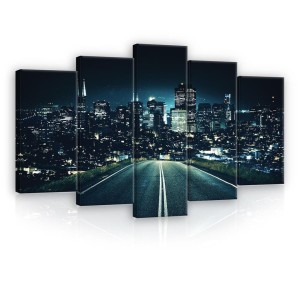 Obraz obrazy na ścianę miasto nocą droga 100x60