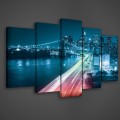 Obraz obrazy na ścianę miasto nocą most 100x60
