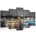 Obraz obrazy na ścianę miasto nocą rzeka 100x60