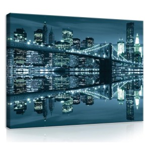 Obraz obrazy na ścianę miasto nocą most 100x75