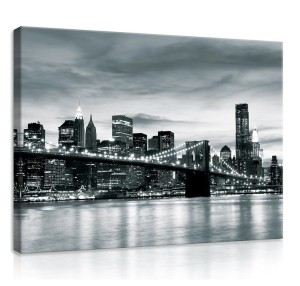 Obraz obrazy na ścianę miasto nocą most 100x75
