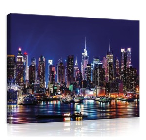 Obraz obrazy na ścianę miasto nocą most 100x75