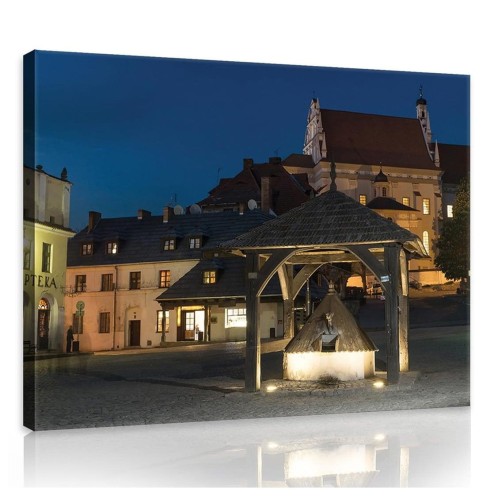 Obraz miasto nocą obrazy na ścianę budynki 100x75